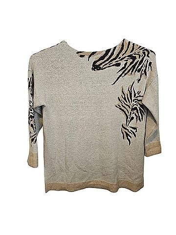 Chico's Tiger V-Neck Knit Sweater Pullover Sweater (view 2)
