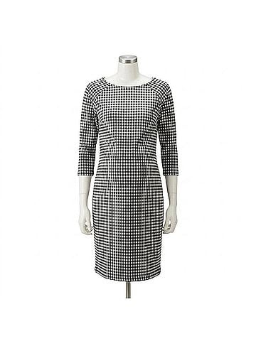 Hatch The Mila 3/4 Sleeve Dress in Black/Ivory (view 1)