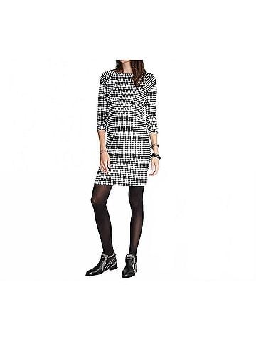 Hatch The Mila 3/4 Sleeve Dress in Black/Ivory (view 2)