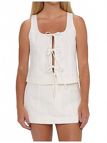 Show Me Your Mumu Lena Tie Tank in Seasalt (view 2)