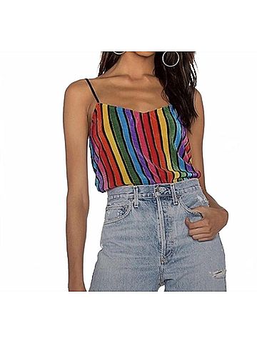 Show Me Your Mumu Julia Top in Multi Stripe (view 2)