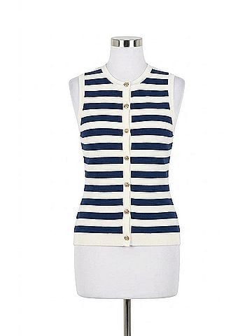 Show Me Your Mumu Devin Sleeveless Tank in Navy Stripe Delight Knit (view 1)