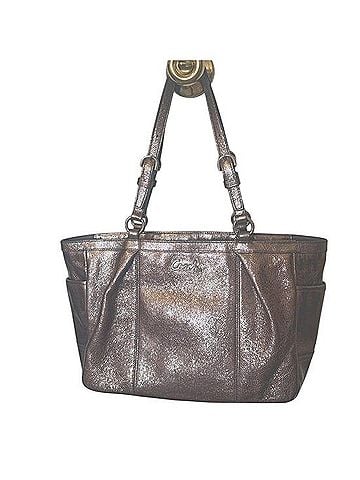 Coach 2011 East West Gallery Tote Satchel F17721 Metallic Leather Shoulder Bag (view 1)