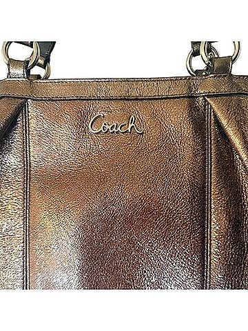 Coach 2011 East West Gallery Tote Satchel F17721 Metallic Leather Shoulder Bag (view 2)