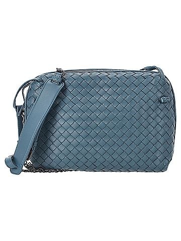 Bottega Veneta Bottega Veneta Intrecciato Nodini Crossbody Bag in Blue Leather (view 1)