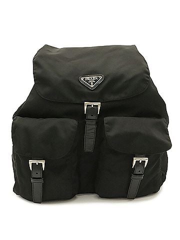 Prada PRADA Triangle Backpack, Rucksack, Daypack, Nylon and Leather, NERO (Black) (view 1)