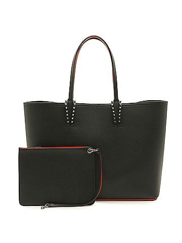 Christian Louboutin Christian Louboutin CABATA Tote Bag/Shoulder Bag, Patent Leather, Studded, Black, Item Number 3205218 (view 2)