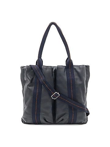 Hermès HERMES Caravan Vertical MM Tote Bag Shoulder Leather Dark Navy Orange (view 1)
