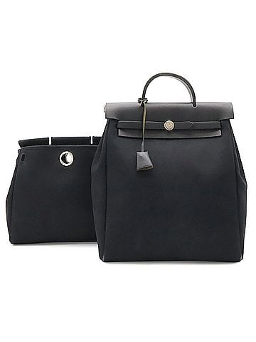 Hermès HERMES Herbag Sac à Dos PM Handbag Backpack Toile Officier Canvas Black ?H Stamp (view 2)