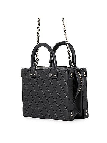 Chanel Chanel Chain Shoulder Bag, Matelassé, Coco Mark, Vanity Calf Leather, AS3345, Black, Handbag, Women's, CHANEL (view 2)