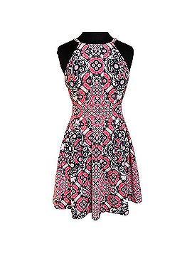 Vince Camuto Geometric Print Fit Flare Dress Casual Dress (view 1)