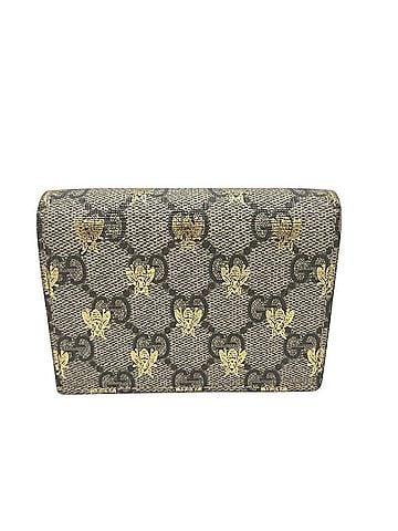 Gucci GUCCI 508757 GG Supreme Compact Wallet, Bi-fold Canvas, Women's, Brown (view 2)