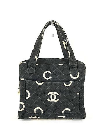 Chanel CHANEL Vintage CC Coco Mark Logo Quilted All-Over Print Bag Tote Handbag Canvas Men's Women's Black (view 1)