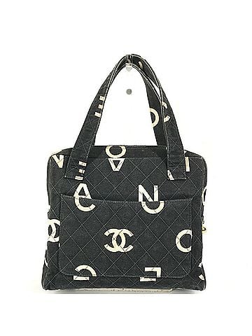 Chanel CHANEL Vintage CC Coco Mark Logo Quilted All-Over Print Bag Tote Handbag Canvas Men's Women's Black (view 2)
