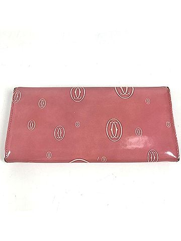 Cartier CARTIER Happy Birthday Logo Long Wallet, Bi-fold Flap Leather, Men's &amp; Women's, Pink (view 2)