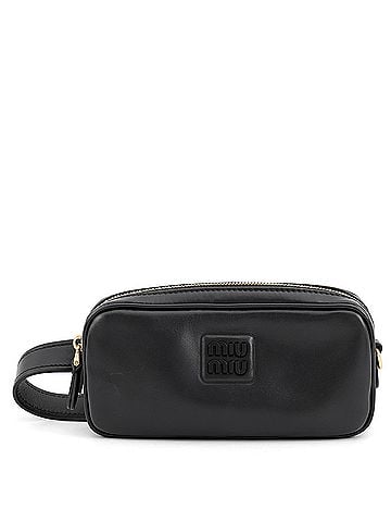 Miu Miu Miu Miu Miu Waist Bag, Soft Calf Leather, DNP104, Black, Body Handbag (view 1)