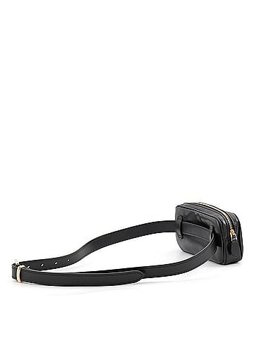 Miu Miu Miu Miu Miu Waist Bag, Soft Calf Leather, DNP104, Black, Body Handbag (view 2)