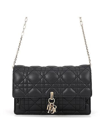 Christian Dior Christian Dior Dior Chain Shoulder Bag Cannage My Daily Pouch Lambskin S0937ONMJ Black Christian Handbag (view 1)