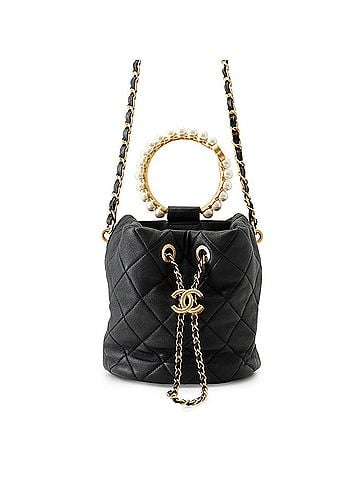 Chanel Chanel Chain Shoulder Bag Matelassé Coco Mark Lambskin AS2608 CHANEL Black Handbag Women's (view 1)