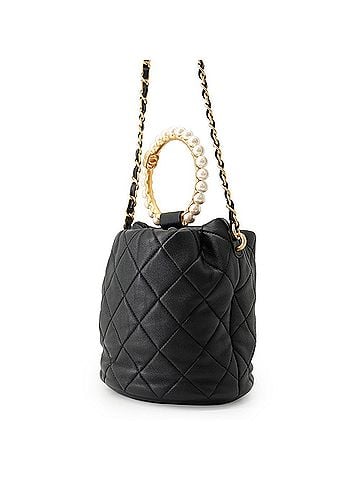 Chanel Chanel Chain Shoulder Bag Matelassé Coco Mark Lambskin AS2608 CHANEL Black Handbag Women's (view 2)