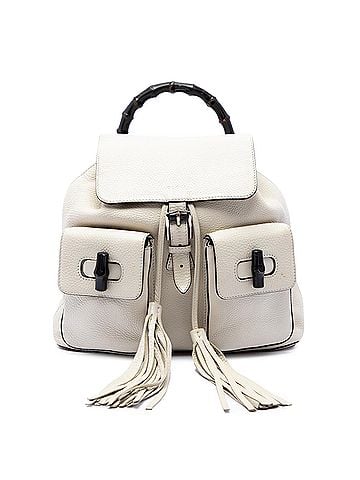 Gucci Large Calfskin Bamboo Tassel Drawstring Backpack (view 1)