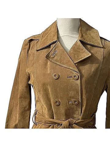 Wilsons Leather Suede Double Breasted Trenchcoat (view 2)