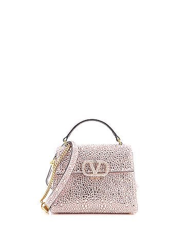 Valentino Garavani VSling Top Handle Bag Crystal Embellished Leather Mini (view 1)