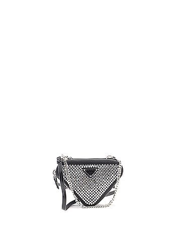 Prada Triangle Double Pouch Crossbody Crystal Embellished Satin Mini (view 1)