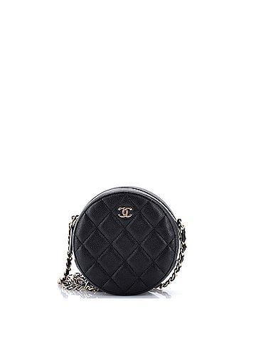 Chanel Round Clutch with Chain Quilted Caviar Mini (view 1)