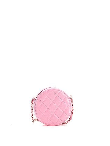 Chanel Round Clutch with Chain Quilted Caviar with Lacquered Metal (view 2)