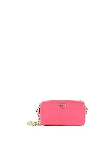 Prada Double Zip Wallet on Chain Crossbody Saffiano Leather Mini (view 1)