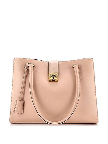 Salvatore Ferragamo Gancio Lock Tote Leather Medium (view 1)