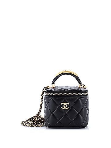 Chanel CC Top Handle Vanity Case with Chain Quilted Lambskin with Metal Mini (view 1)