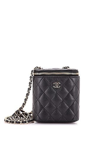 Chanel Vertical Classic Vanity Case with Chain Quilted Caviar Mini (view 1)