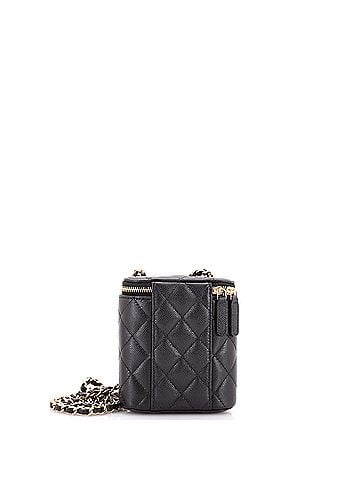 Chanel Vertical Classic Vanity Case with Chain Quilted Caviar Mini (view 2)