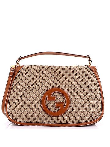 Gucci Blondie NM Top Handle Bag GG Coated Canvas with Leather Maxi (view 1)