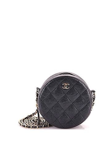 Chanel Round Clutch with Chain Quilted Iridescent Caviar Mini (view 1)