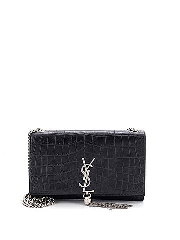 Saint Laurent Classic Monogram Tassel Crossbody Bag Crocodile Embossed Leather Medium (view 1)