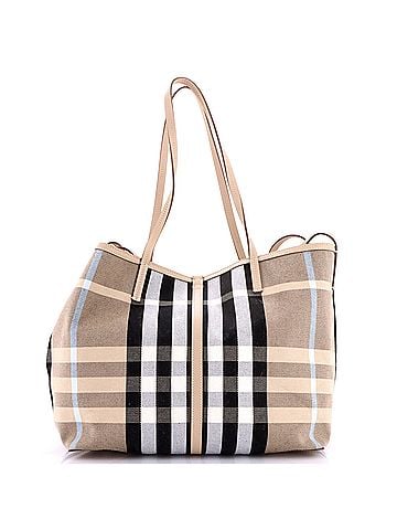 Burberry Beach Tote Vintage Check Canvas XL (view 1)