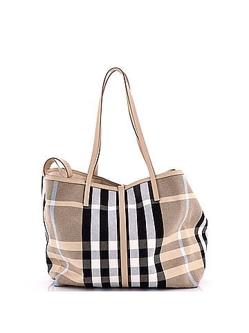 Burberry Beach Tote Vintage Check Canvas XL (view 2)