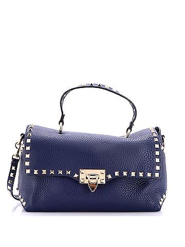 Valentino Garavani Rockstud Flip Lock Top Handle Bag Leather Medium (view 1)