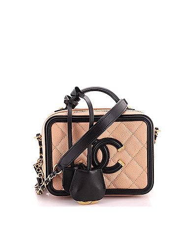 Chanel Filigree Vanity Case Quilted Caviar Small (view 1)