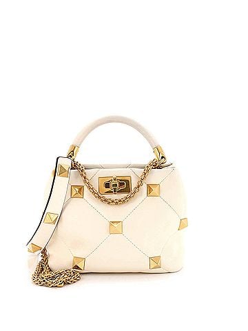 Valentino Garavani Roman Stud Top Handle Bag Quilted Leather Small (view 1)
