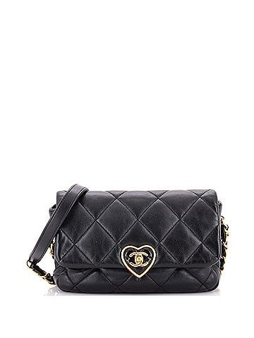 Chanel Coco Love CC Heart Flap Bag Quilted Lambskin Small (view 1)