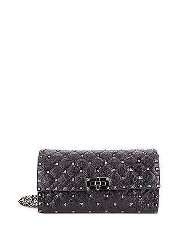 Valentino Garavani Rockstud Spike Wallet on Chain Quilted Leather Small (view 1)