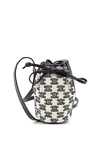 Céline Drawstring Bucket Bag Triomphe Canvas Micro (view 1)