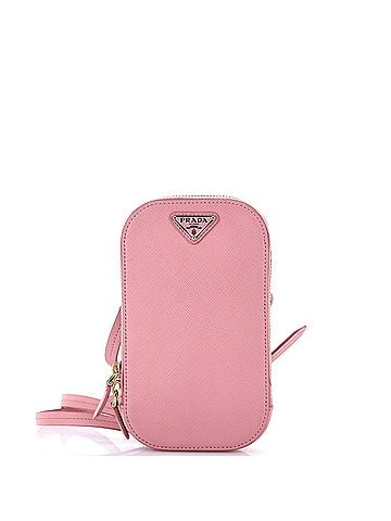Prada Zip Phone Holder Crossbody Bag Saffiano Leather (view 1)
