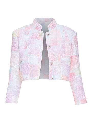 Chanel Chanel 2023 Runway Pink Painted Tweed Jacket (view 1)