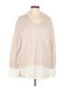 Brochu Walker The Looker Layered V-Neck - Almond with White Underlayer Brochu Walker Wool Pullover Sweater - photo 1