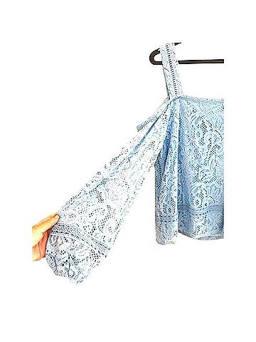 Belldini Cold-Shoulder Lace Top Blouse (view 2)